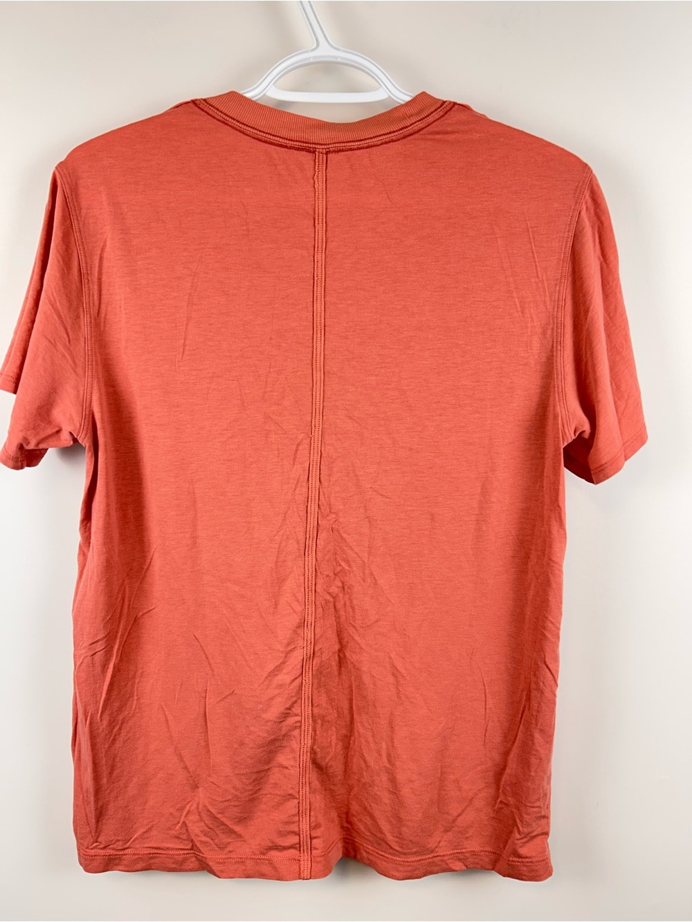 Lululemon All Yours Tee Rust Orange Pima Cotton Relaxed Fit Est. Size 8 - Picture 3 of 6